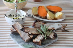 Recette Poitrine de porc confite à la sauge