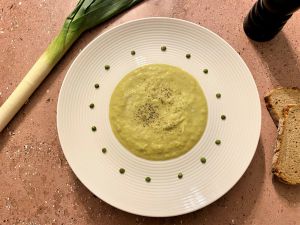 Recette Velouté de poireaux et pois cassés