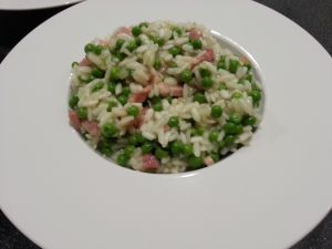 Recette Risotto aux petits pois et au bacon