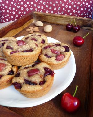 Recette Petits moelleux aux cerises, amande et vanille #vegan