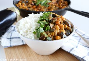 Recette Curry d’aubergine et de pois chiches (Vegan, Sans Gluten)