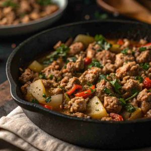 Recette Garlic Butter Ground Turkey Skillet – Healthy 20-Minute Meal