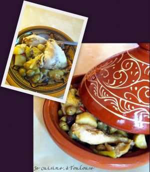 Recette Tajine de poulet aux olives et citron confit