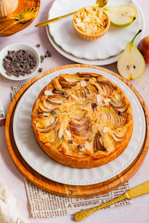 Recette Gâteau aux poires amandes (sans oeufs)