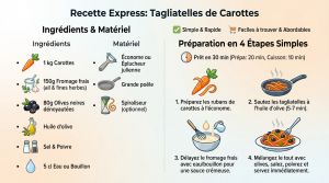 Recette Tagliatelles carottes olives : recette légère en 30 min