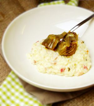 Recette Risotto aux artichauts violets et pancetta