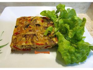 Recette Frittata aux légumes, lardons, champignons et fromage