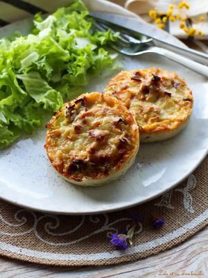 Recette Tartelettes aux poireaux, jambon de pays & Abondance