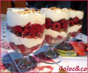 Recette Verrines framboises - mascarpone - spéculoos