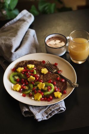 Recette Brunch de Noël végane - Pancakes multicéréales et röstis aux légumes