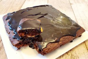 Recette Brownie au fromage blanc, sauce caramel