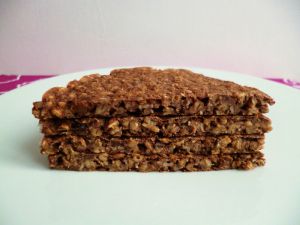 Recette Pancake xxl végan hyperprotéiné chocolat-blé complet soufflé-son d'avoine-muesli (sans sucre ni beurre ni oeuf, riche en fibres)