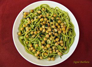 Recette Tagliatelles vertes aux pois chiches (pasta e ceci)