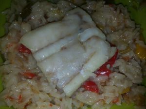 Recette Pavé de colin, poivrons et riz au COOKEO