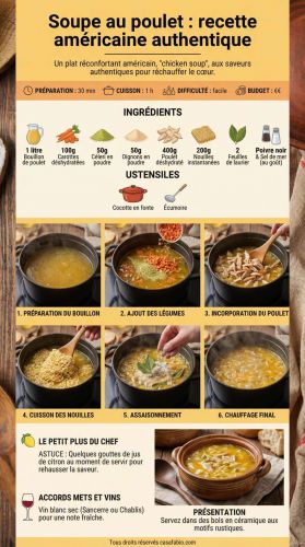 Recette Soupe au poulet : recette américaine authentique