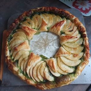 Recette Tarte aux pommes et pistache au combi ninja