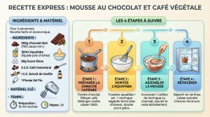 Recette Mousse chocolat café aquafaba : recette facile en 10 min