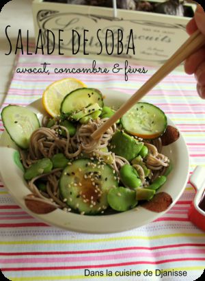 Recette Salade soba, avocat, concombre, fèves – #Vegan