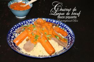 Recette Couscous de langue de boeuf sauce piquante (cuisson en auto-cuiseur)