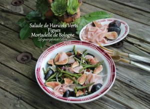 Recette Salade de haricots verts, figues et mortadelle de Bologne