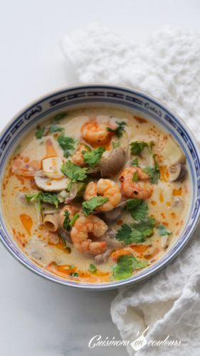 Recette Soupe de crevettes au lait de coco