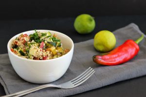 Recette Taboulé de quinoa germé (cru, vegan, sans gluten)