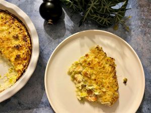 Recette Gratin de poireaux aux crevettes