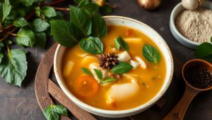 Recette Soupe vietnamienne aux feuilles Giang : recette authentique