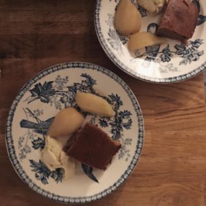 Recette Fondant à la châtaigne et poires pochées