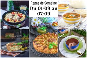 Recette Idées repas équilibrés pour toute la famille: du 01 au 07/09
