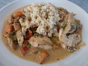 Recette Champignons Pieds de mouton et légumes au poulet et curry matsaman