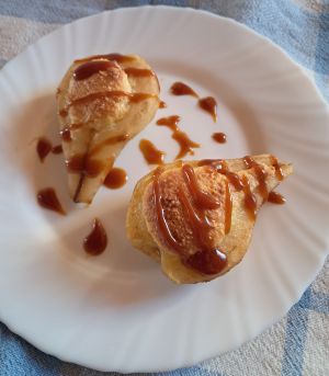 Recette Poires à la crème d'amandes et caramel beurre salé