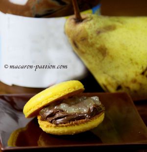 Recette Macaron poire et pâte à tartiner au chocolat