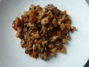 Recette Carottes panais et shitakés au curry, seul ou avec Tacaud , simple mais délicieux