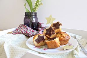 Recette Mini cakes surprises vanille et cacao Piment d'Espelette pour les 3 ans du blog (sans gluten, sans lactose, vegan)