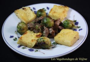 Recette Foie aux oignons, choux de Bruxelles et polenta