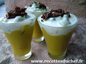 Recette Verrine de courgettes au yaourt