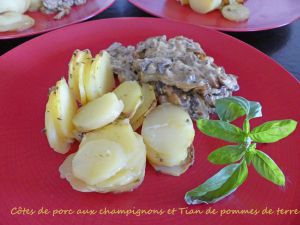 Recette Côtes de porc aux champignons *