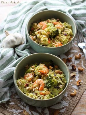 Recette One pot rice aux crevettes & brocolis