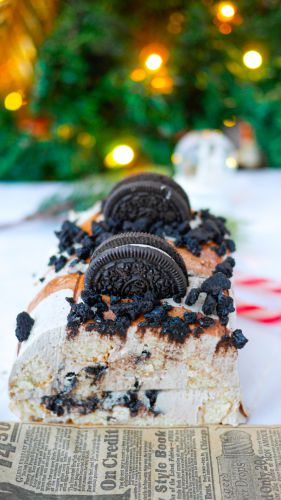 Recette Bûche de Noël aux biscuits Oréo sans cuisson