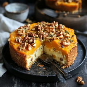 Recette Révolutionnaire : Gâteau Salé à la Courge Butternut, Fromage et Noix – Explosion de Saveurs Automnales Inoubliables!