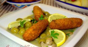 Recette Tajine d’olives aux croquettes de poulet