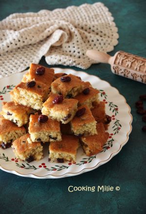 Recette Blondie aux cranberries séchées et au chocolat blanc