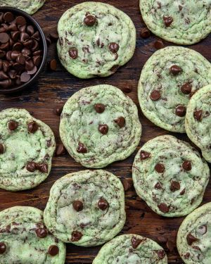 Recette Mint Chocolate Chip Cookies
