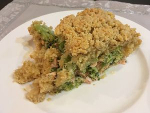 Recette Crumble de saumon et brocolis