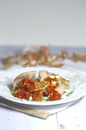 Recette Aiguillettes de veau aux tomates confites  et mozzarella