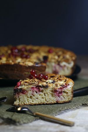 Recette Gâteau au mascarpone groseilles et cranberry