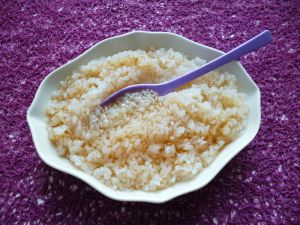 Recette Risotto de konjac allégé au caramel à 10kcal (végan, diététique, hypocalorique, sans gluten ni sucre ni beurre, riche en fibres)