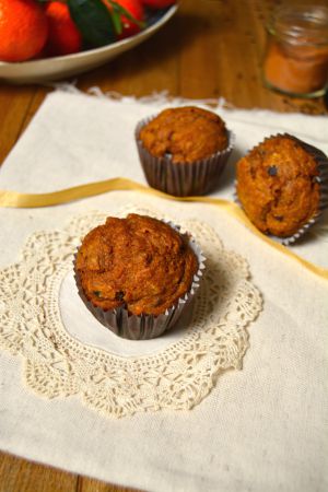 Recette Muffins vegan au butternut, cannelle, orange et pépites de cacao cru