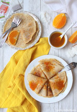 Recette Crêpes au rooibos, sans oeuf, sans lactose, et sirop orange coco (vegan)